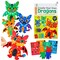 Creative 4 Pieces EVA Foam Art Crafts Gift Kit Toddler, Preschool Learning Toy for Birthday Party Favor Supplies, Make Your Own Dragon, Cartoon Foam Paper Craft Projects for Kids Ages 4+